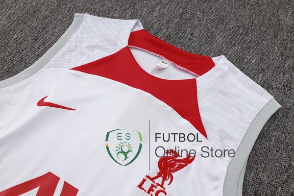 Entrenamiento Sin Mangas Conjunto Completo Liverpool 24/2025 Blanco Rojo Negro