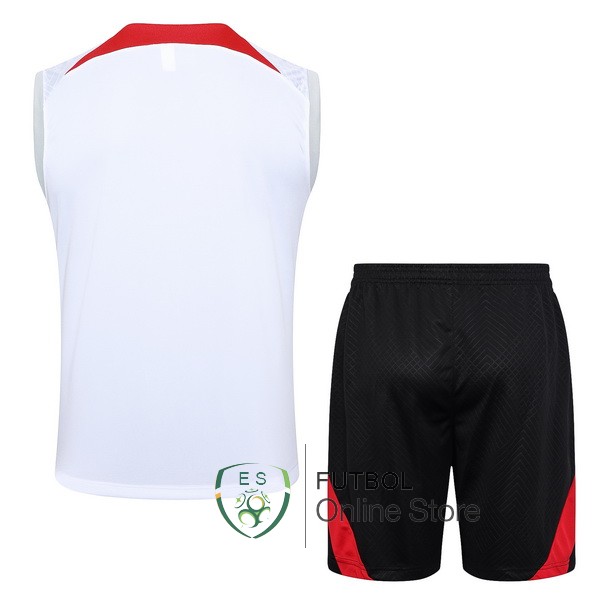 Entrenamiento Sin Mangas Conjunto Completo Liverpool 24/2025 Blanco Rojo Negro