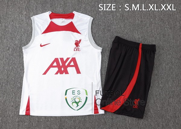 Entrenamiento Sin Mangas Conjunto Completo Liverpool 24/2025 Blanco Rojo Negro