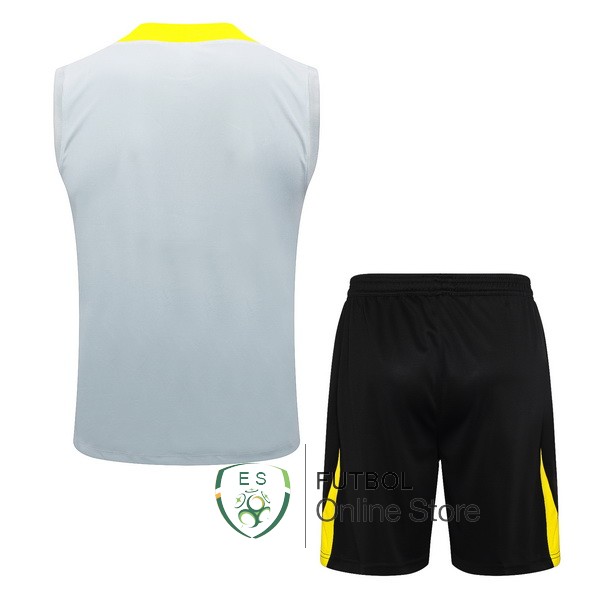 Entrenamiento Sin Mangas Conjunto Completo Liverpool 24/2025 Gris Amarillo Negro