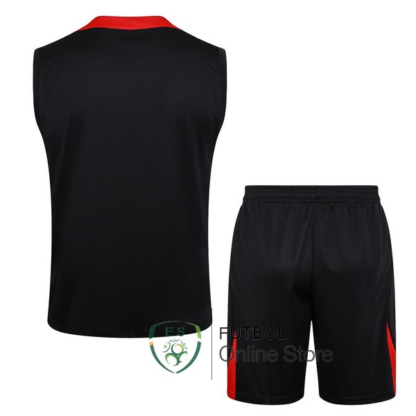 Entrenamiento Sin Mangas Conjunto Completo Liverpool 24/2025 Negro Blanco Rojo