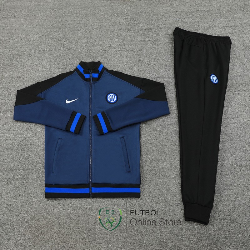 Conjunto Completo Ropa Deportiva Con Cremallera Larga Inter Milan 24/2025 Azul Negro