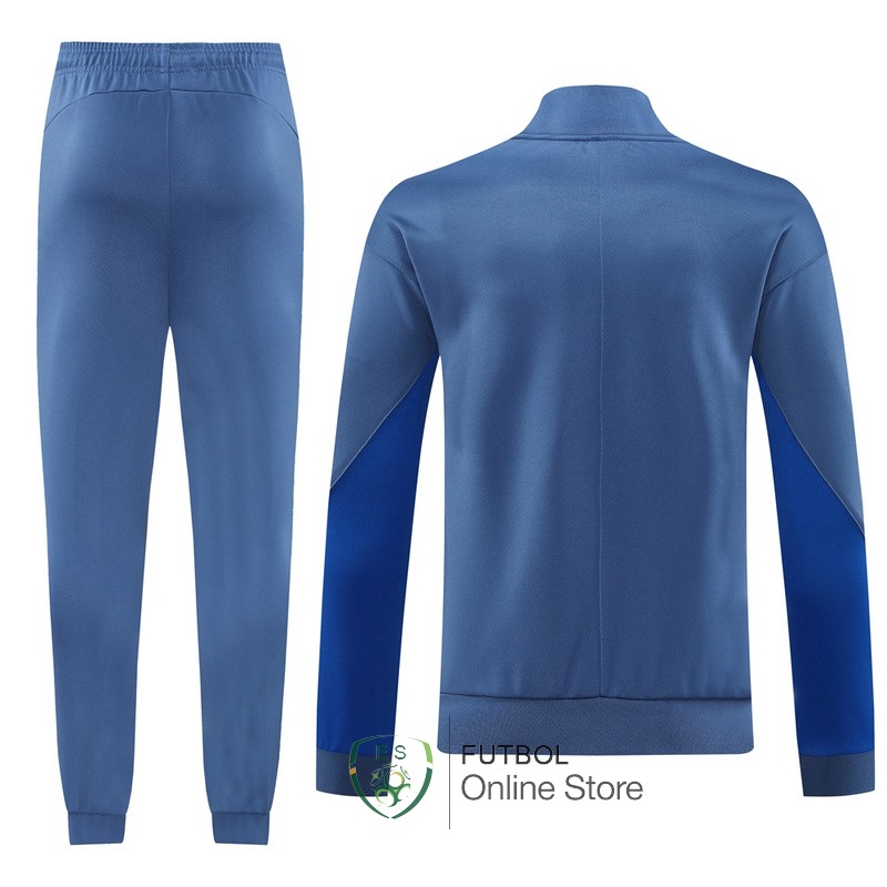 Conjunto Completo Ropa Deportiva Con Cremallera Larga Inter Milan 24/2025 Gris Azul