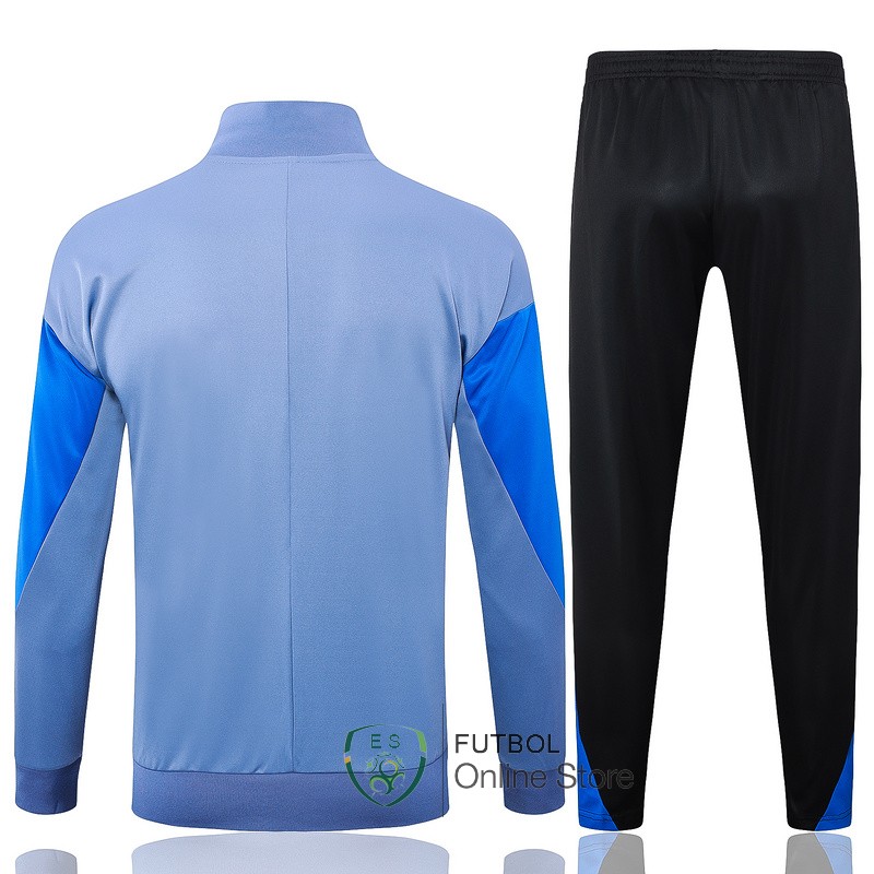 Conjunto Completo Ropa Deportiva Con Cremallera Larga Inter Milan 24/2025 Gris Azul