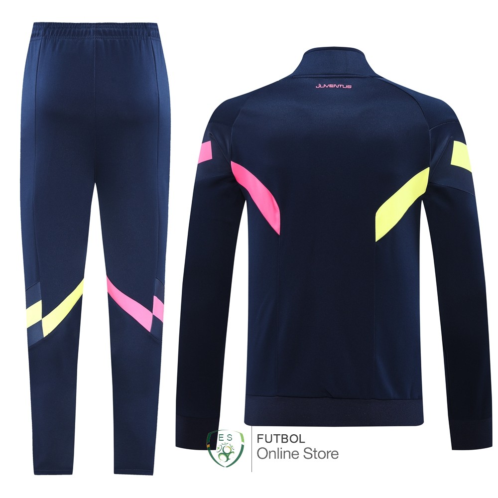 Conjunto Completo Ropa Deportiva Con Cremallera Larga Juventus 24/2025 Azul Marino Rosa