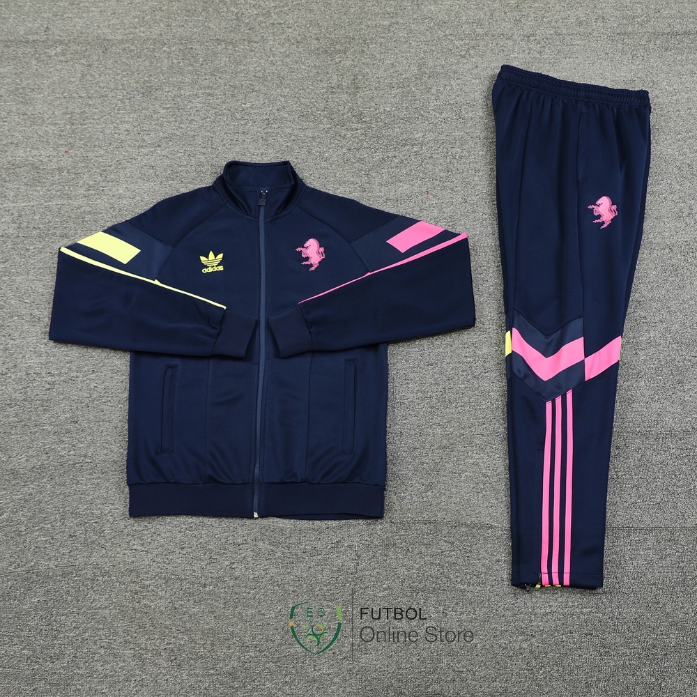 Conjunto Completo Ropa Deportiva Con Cremallera Larga Juventus 24/2025 Azul Marino Rosa