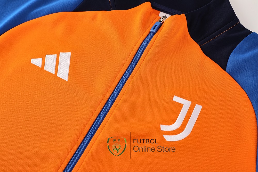 Conjunto Completo Ropa Deportiva Con Cremallera Larga Juventus 24/2025 Naranja Azul