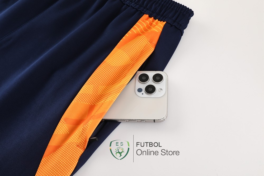 Conjunto Completo Ropa Deportiva Con Cremallera Larga Juventus 24/2025 Naranja Azul