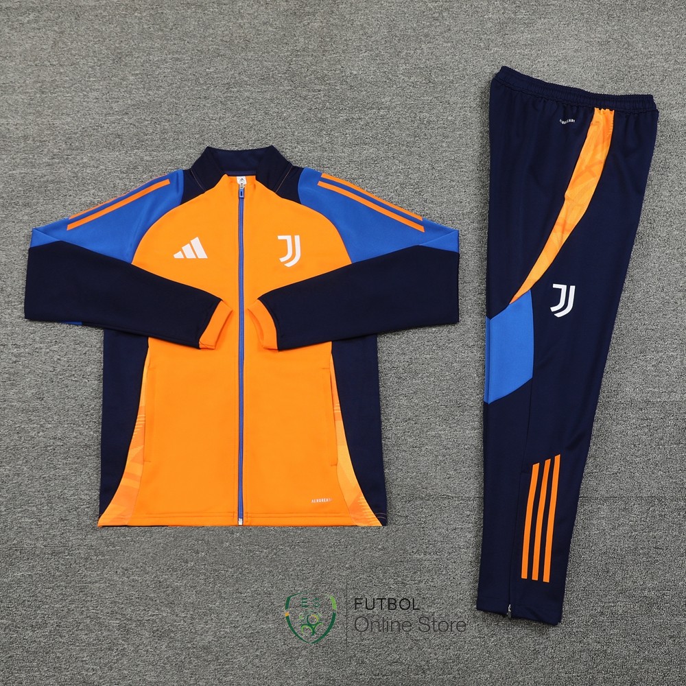 Conjunto Completo Ropa Deportiva Con Cremallera Larga Juventus 24/2025 Naranja Azul