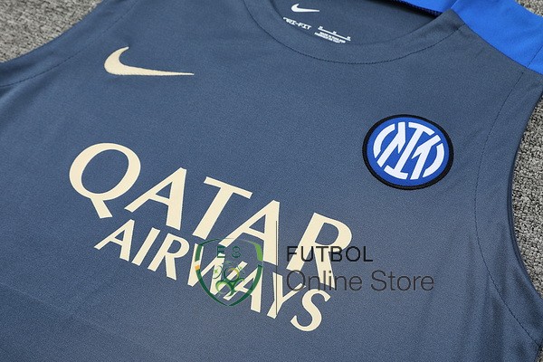 Entrenamiento Sin Mangas Conjunto Completo Inter Milan 24/2025 Gris I Azul