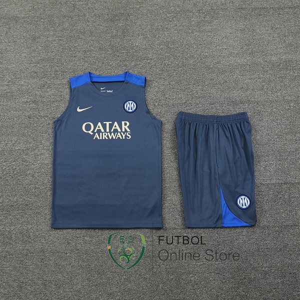 Entrenamiento Sin Mangas Conjunto Completo Inter Milan 24/2025 Gris I Azul