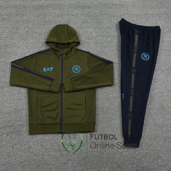 Conjunto Completo Chaqueta Con Capucha Napoli 24/2025 Azul Verde