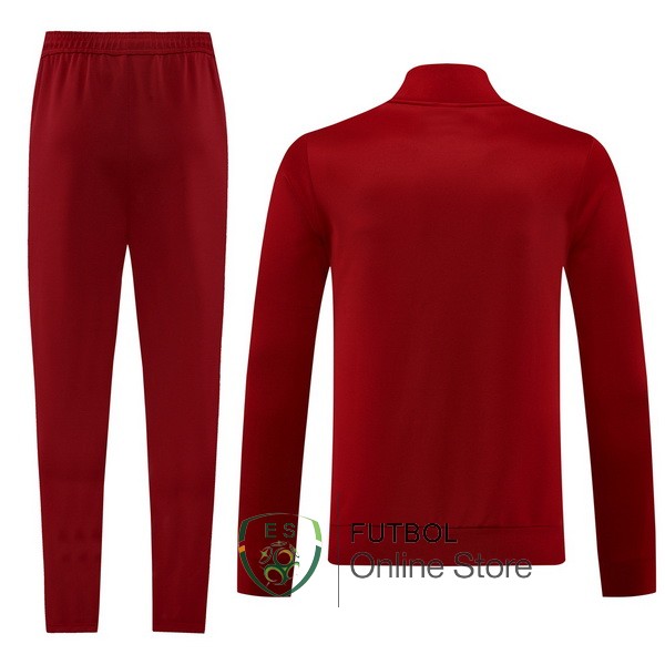 Conjunto Completo Ropa Deportiva Con Cremallera Larga AS Roma 24/2025 Rojo