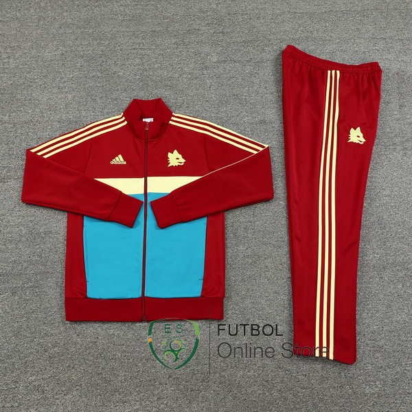 Conjunto Completo Ropa Deportiva Con Cremallera Larga AS Roma 24/2025 Rojo