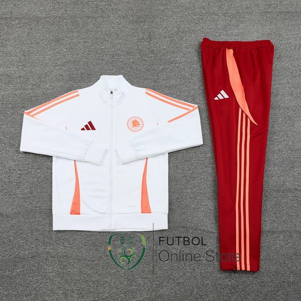 Conjunto Completo Ropa Deportiva Con Cremallera Larga AS Roma 24/2025 Rojo