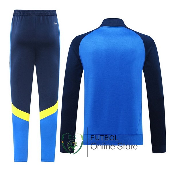 Conjunto Completo Ropa Deportiva Con Cremallera Larga Boca Juniors 24/2025 Azul Amarillo