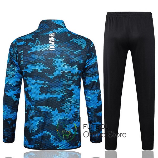 Conjunto Completo Ropa Deportiva Con Cremallera Larga Napoli 24/2025 Azul I Negro