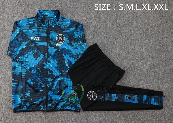 Conjunto Completo Ropa Deportiva Con Cremallera Larga Napoli 24/2025 Azul I Negro