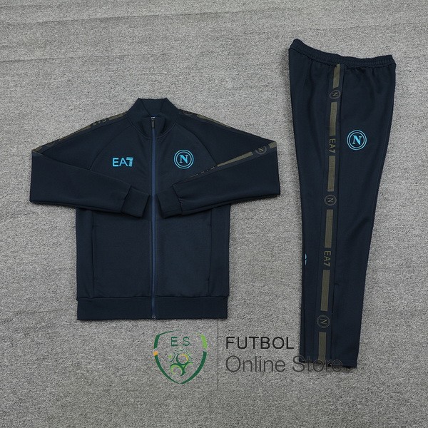 Conjunto Completo Ropa Deportiva Con Cremallera Larga Napoli 24/2025 Azul Marino