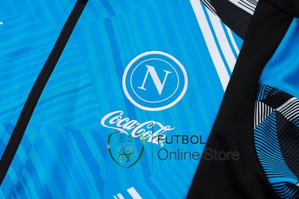 Conjunto Completo Ropa Deportiva Con Cremallera Larga Napoli 24/2025 Azul Negro