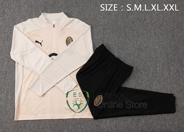 Conjunto Completo Sudadera Entrenamiento AC Milan 24/2025 Amarillo Negro