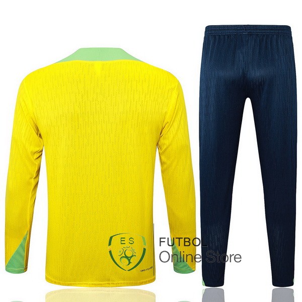Conjunto Completo Sudadera Entrenamiento Brasil 2024 Amarillo Azul Verde