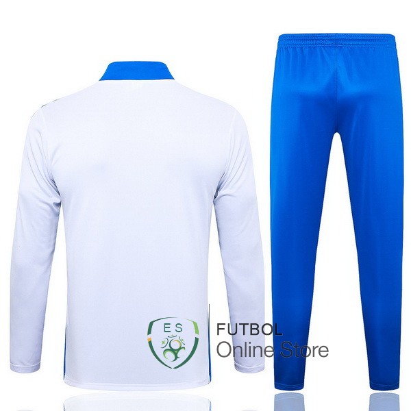 Conjunto Completo Sudadera Entrenamiento Brasil 2024 Blanco Azul