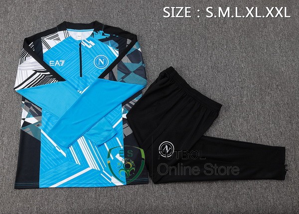 Conjunto Completo Sudadera Entrenamiento Napoli 24/2025 Azul Negro