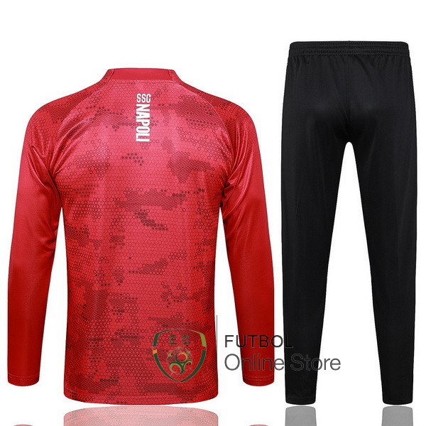 Conjunto Completo Sudadera Entrenamiento Napoli 24/2025 Rojo Negro