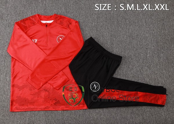 Conjunto Completo Sudadera Entrenamiento Napoli 24/2025 Rojo Negro