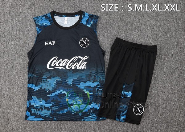 Entrenamiento Sin Mangas Conjunto Completo Napoli 24/2025 Azul Negro