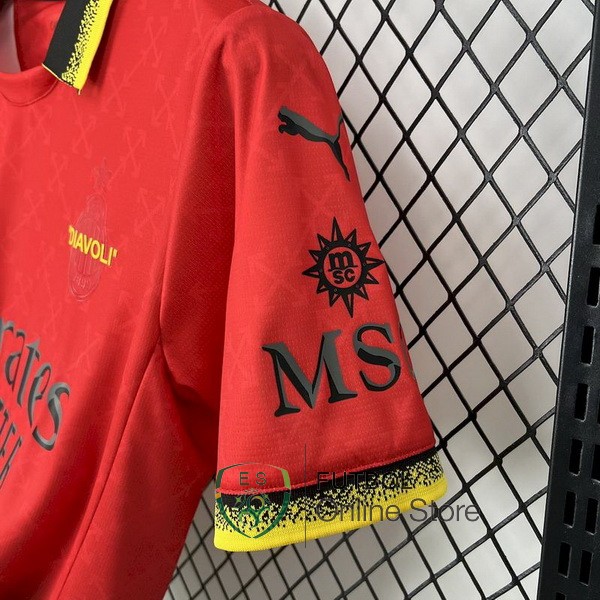 Tailandia Camiseta AC Milan 24/2025 Fourth Rojo Verde