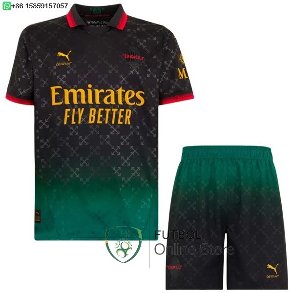 Camiseta AC Milan Conjunto Completo Hombre 24/2025 Fourth Negro