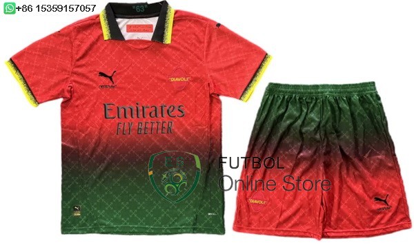 Camiseta AC Milan Conjunto Completo Hombre 24/2025 Fourth Rojo