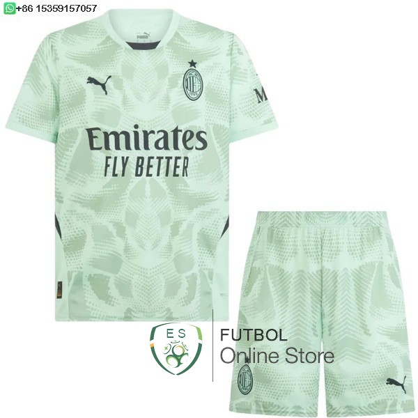 Camiseta AC Milan Conjunto Completo Hombre 24/2025 Portero Verde