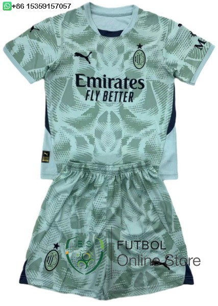 Camiseta AC Milan Conjunto Completo Hombre 24/2025 Portero Verde