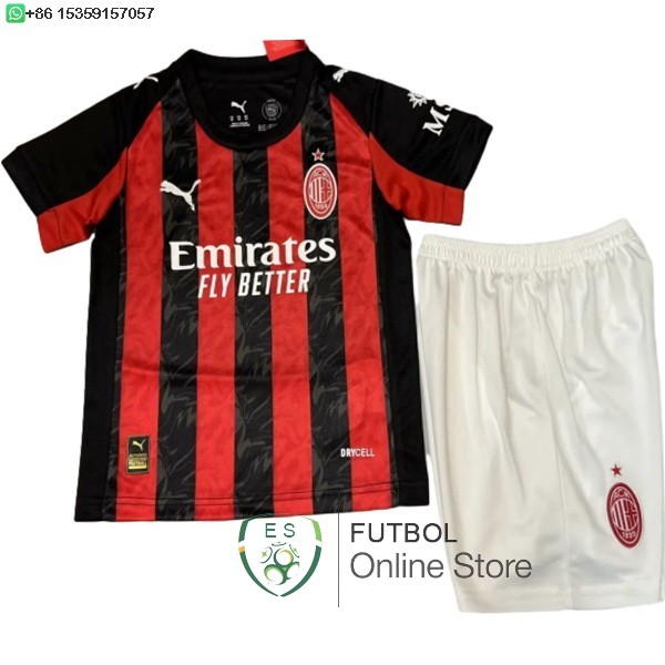 Camiseta AC Milan Ninos Concepto 25/2026 Primera