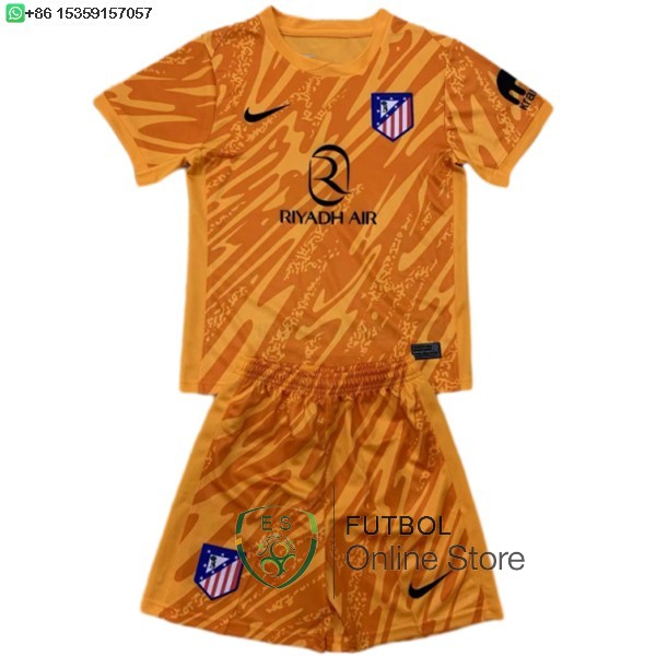 Camiseta Atletico Madrid Conjunto Completo Hombre 24/2025 Portero Naranja