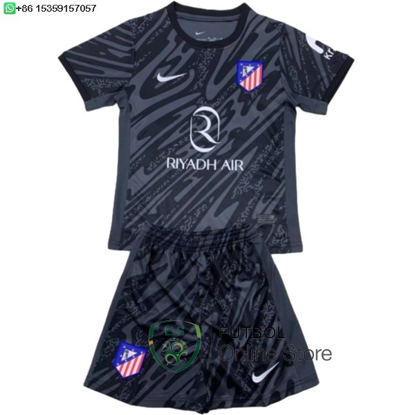 Camiseta Atletico Madrid Conjunto Completo Hombre 24/2025 Portero Negro