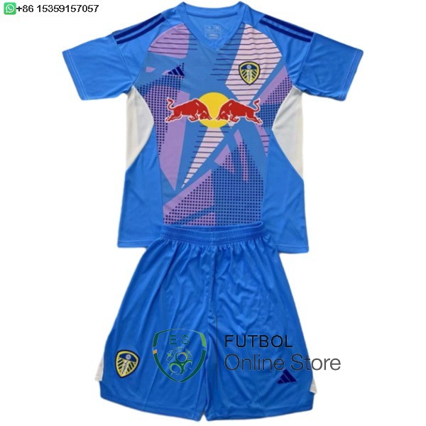 Camiseta Leeds United Conjunto Completo Hombre 24/2025 Portero Azul