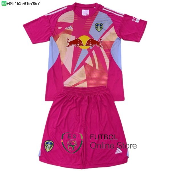 Camiseta Leeds United Conjunto Completo Hombre 24/2025 Portero Rosa