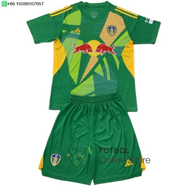 Camiseta Leeds United Conjunto Completo Hombre 24/2025 Portero Verde