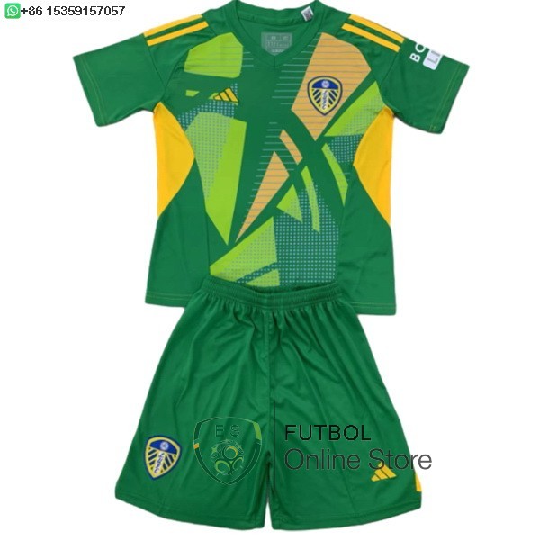 Camiseta Leeds United Ninos Portero 24/2025 Verde