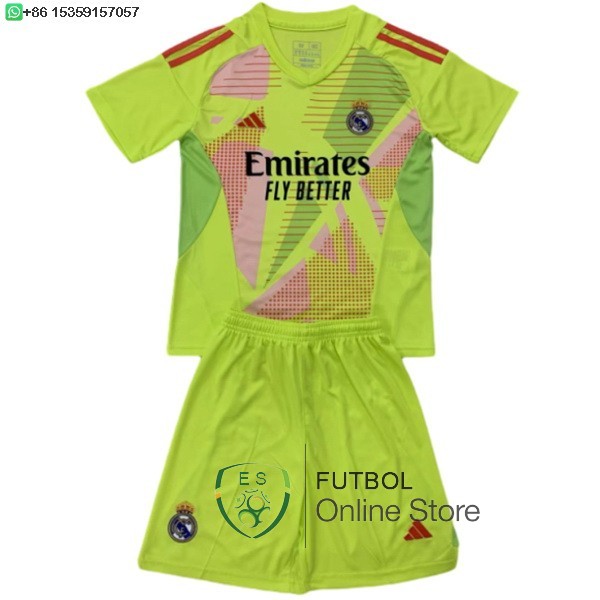 Camiseta Real Madrid Conjunto Completo Hombre 24/2025 Portero Amarillo