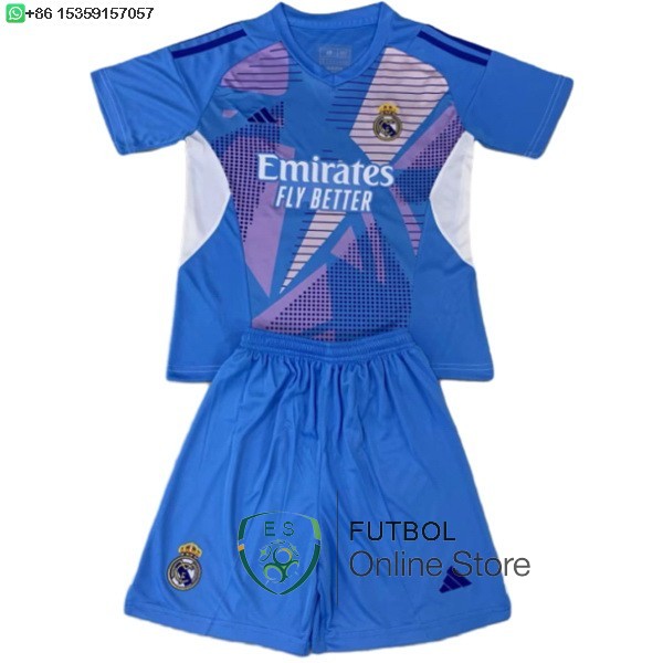 Camiseta Real Madrid Conjunto Completo Hombre 24/2025 Portero Azul