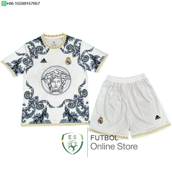Camiseta Real Madrid Conjunto Completo Hombre 25/2026 Especial Blanco Negro