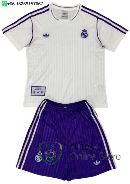 Camiseta Real Madrid Conjunto Completo Hombre 25/2026 Especial Blanco Purpura