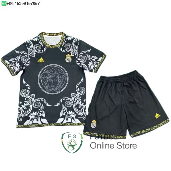 Camiseta Real Madrid Conjunto Completo Hombre 25/2026 Especial Negro Blanco