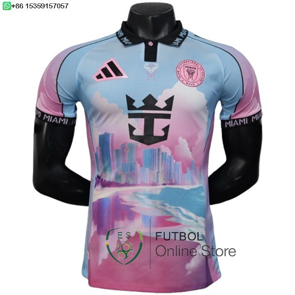 Tailandia Camiseta Inter Miami 25/2026 Especial Jugadores Azul Rosa