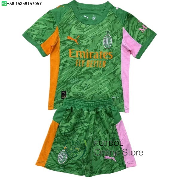 Camiseta AC Milan Conjunto Completo Hombre 25/2026 Portero Verde